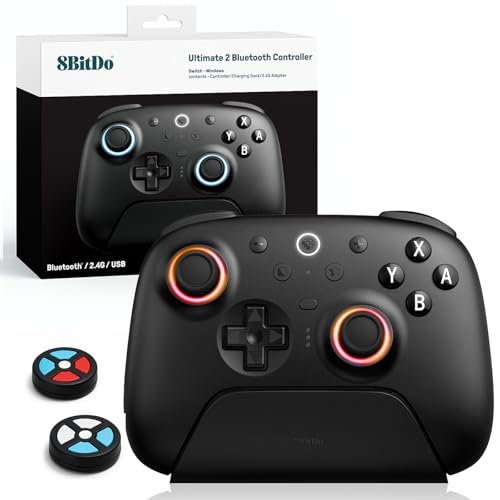 8Bitdo Ultimate 2 Bluetooth Controller TMR Joysticks (Black)