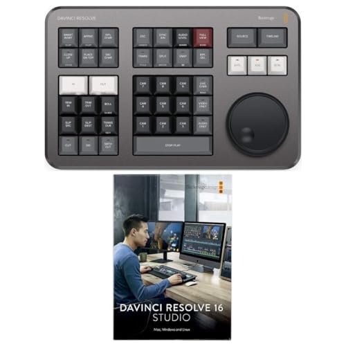Blackmagic Design Davinci Resolve Speed Editor, Bluetooth & USB-C Editing Keyboard Bundle with Davinci Resolve Studio Activation Card