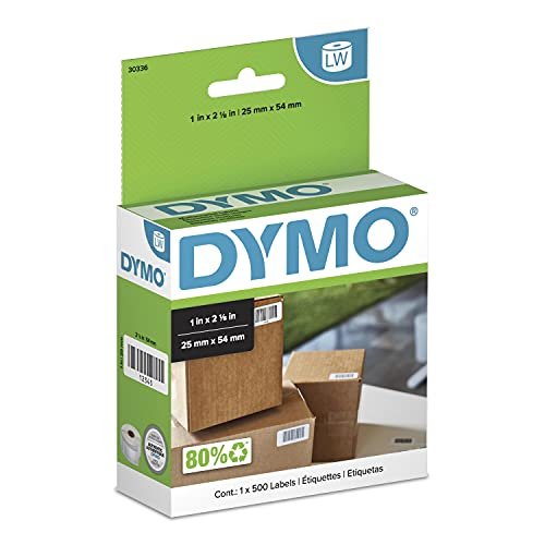 DYMO Authentic LW Multi-Purpose Labels, For LabelWriter Printers, Great for Barcodes, 1" x 2-1/8", 1 Roll of 500