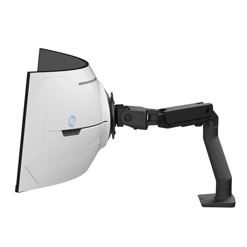 Ergotron - HX VHD Premium Heavy Duty Gaming Monitor Arm, Single Monitor Desk Mount – for 1000R Curved Ultrawide Monitors Up to 57 Inches, 9-14 Inches Depth, VESA 75x75mm or 100x100mm – Matte Black