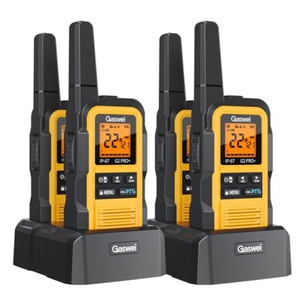 Gaswei G2pro+ IP67 Waterproof Walkie Talkies, 4-Pack