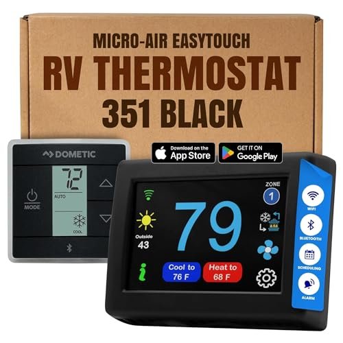 MICRO-AIR EasyTouch Digital RV Thermostat Replacement, 351 Black