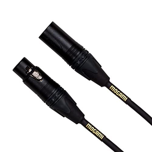 Mogami Gold Studio 03 XLR to XLR Quad Conductor Patch Cable 3 feet with Gold Contacts, XLRM-XLRF Connectors, Pro Audio Noise-Free