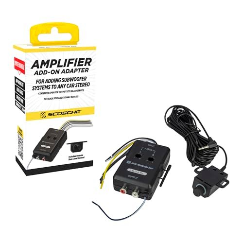 Scosche LOC2SL Line Output Converter with Remote Control Knob - 2CH High/Low RCA Converter Car Audio - Ideal for Subwoofer Amp - Line Level Converter for Car Stereo - Easy Installation - Quality Sound