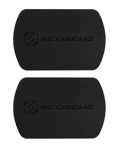 Scosche MagicMount Replacement Metal Plate Kit, Large Metal Plates with Strong Adhesive for Car Magnet Phone Mount Magnetic Cell Phone Holder, Universal Fit with All Devices and Cases, Black, 2-Pack