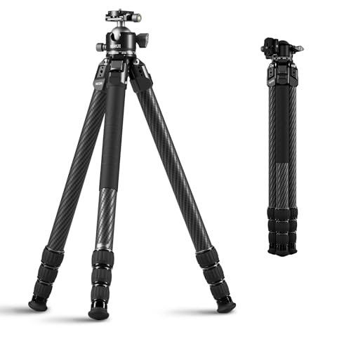 SIRUI 59.8"/152cm Heavy Duty Carbon Fiber Tripod for Camera, Max Load 20kg