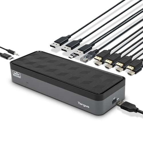 Targus USB-C Universal Quad 4K (QV4K) Docking Station with 100W Power Delivery, Black (DOCK570USZ)