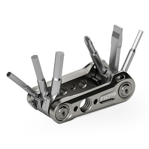 Tilta Multi-Functional Mini Tool Kit | Features Allen Keys and Screw Drivers | Compact & Lightweight | Compatible with Most Cages & Camera Systems (Titanium Grey) TA-MMT-TG