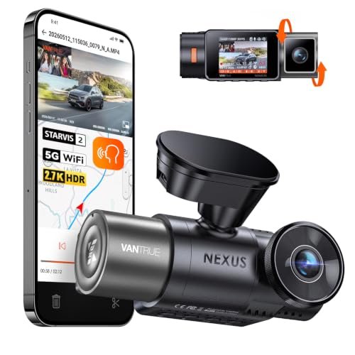 Vantrue N2X 2.7K Dash Cam Front and Inside, STARVIS 2 PlatePix Car Camera