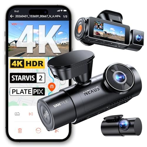 Vantrue N4 Pro S 4K 3 Channel Dash Cam, Triple STARVIS 2 HDR Car Camera