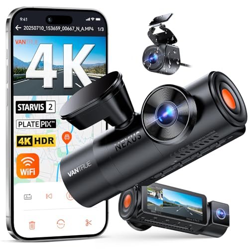 Vantrue N4 Pro S 4K 3 Channel Dash Cam, Triple STARVIS 2, IP67 Rear Camera