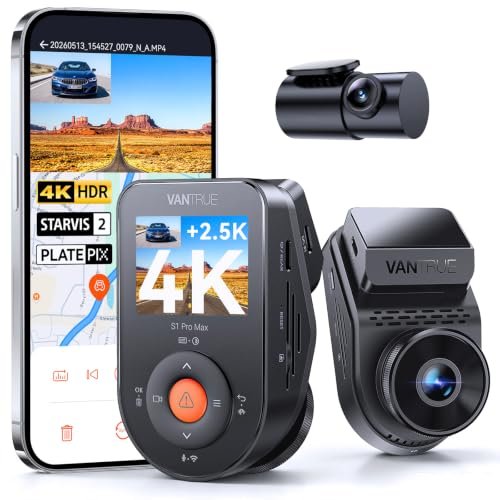 Vantrue S1 Pro Max 4K+2.5K Dash Cam Front and Rear