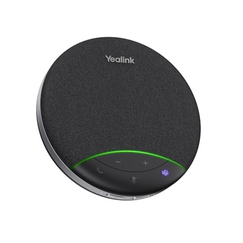 Yealink Sp92 Conference Speaker and Microphone Teams Certified Mic with Al Noise Cancelling 20H Call Time USB Speakerphone for Small Meeting Room, Bluetooth Speaker for Computer/Laptop
